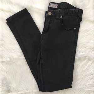 Free People Black Faded Skinny Jeans, Size 30